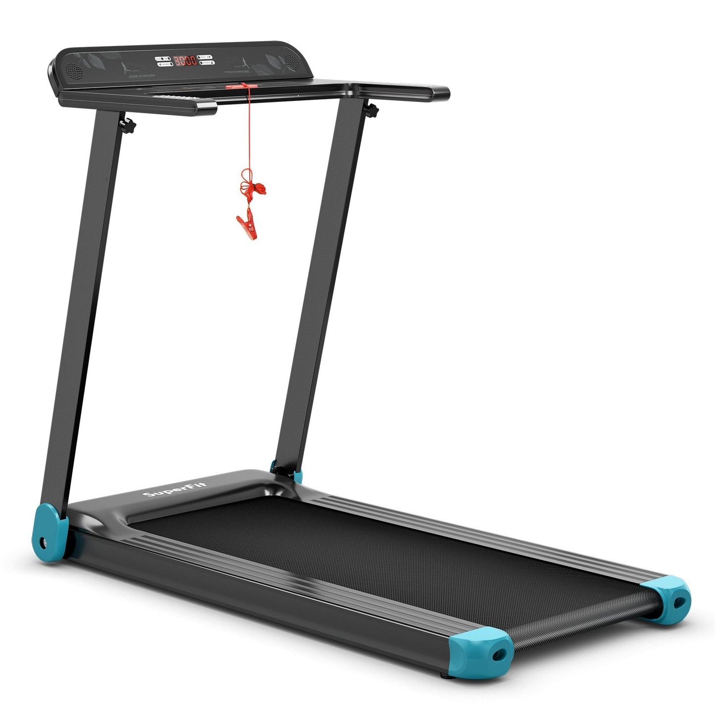 Folding Electric Compact Walking Treadmill with APP Control Speaker, Blue Treadmills   at Gallery Canada