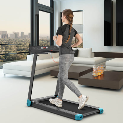 Folding Electric Compact Walking Treadmill with APP Control Speaker, Blue Treadmills   at Gallery Canada