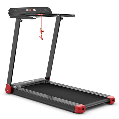 Folding Electric Compact Walking Treadmill with APP Control Speaker, Red Treadmills   at Gallery Canada