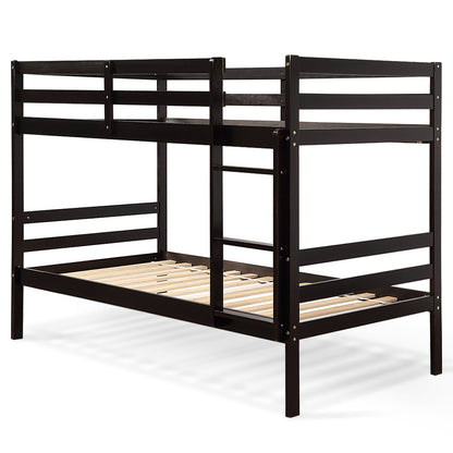 Twin Bunk Bed Children Wooden Bunk Beds Solid Hardwood, Brown Bunk Bed Frame   at Gallery Canada