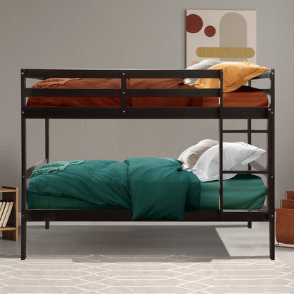 Twin Bunk Bed Children Wooden Bunk Beds Solid Hardwood, Brown Bunk Bed Frame   at Gallery Canada