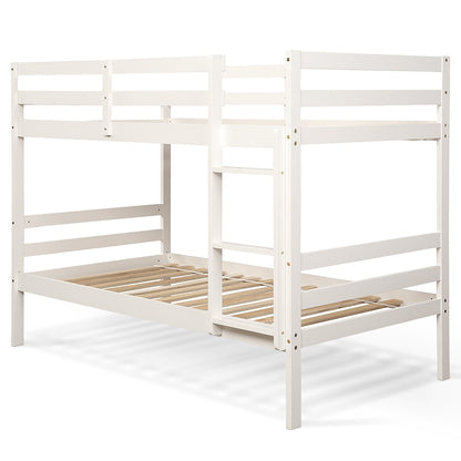 Twin Bunk Bed Children Wooden Bunk Beds Solid Hardwood, White Bunk Bed Frame   at Gallery Canada