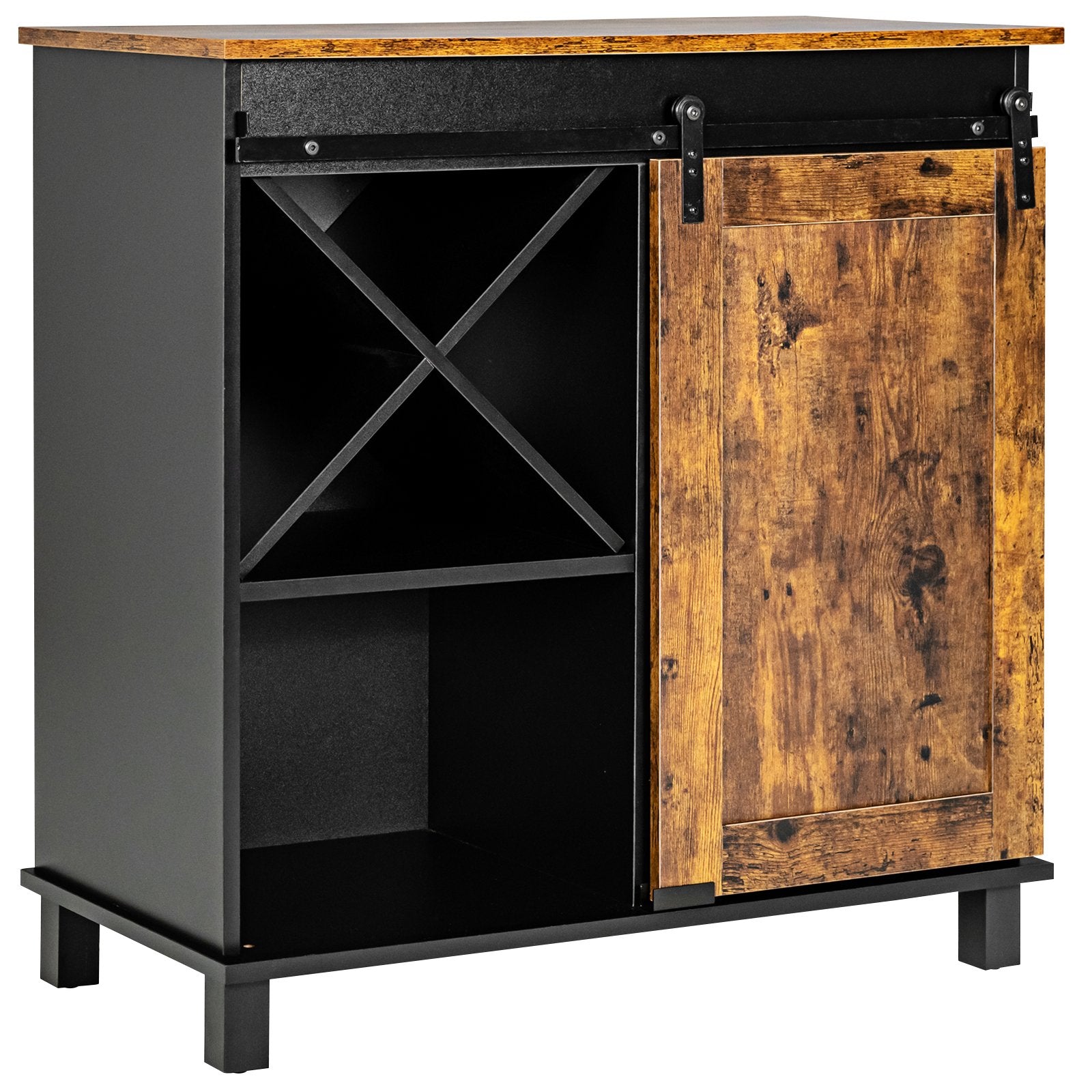 Industrial Storage Cabinet with Sliding Barn Door, Rustic Brown Sideboards Cabinets & Buffets   at Gallery Canada