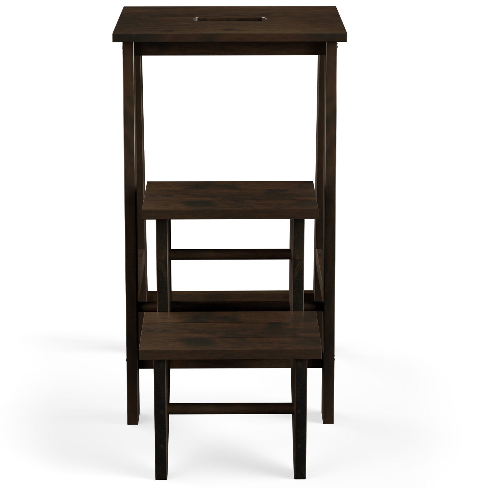 3-in-1 Rubber Wood 3 Tier Folding Step Stool Ladder Storage Shelf, Brown Kitchen Utensils   at Gallery Canada