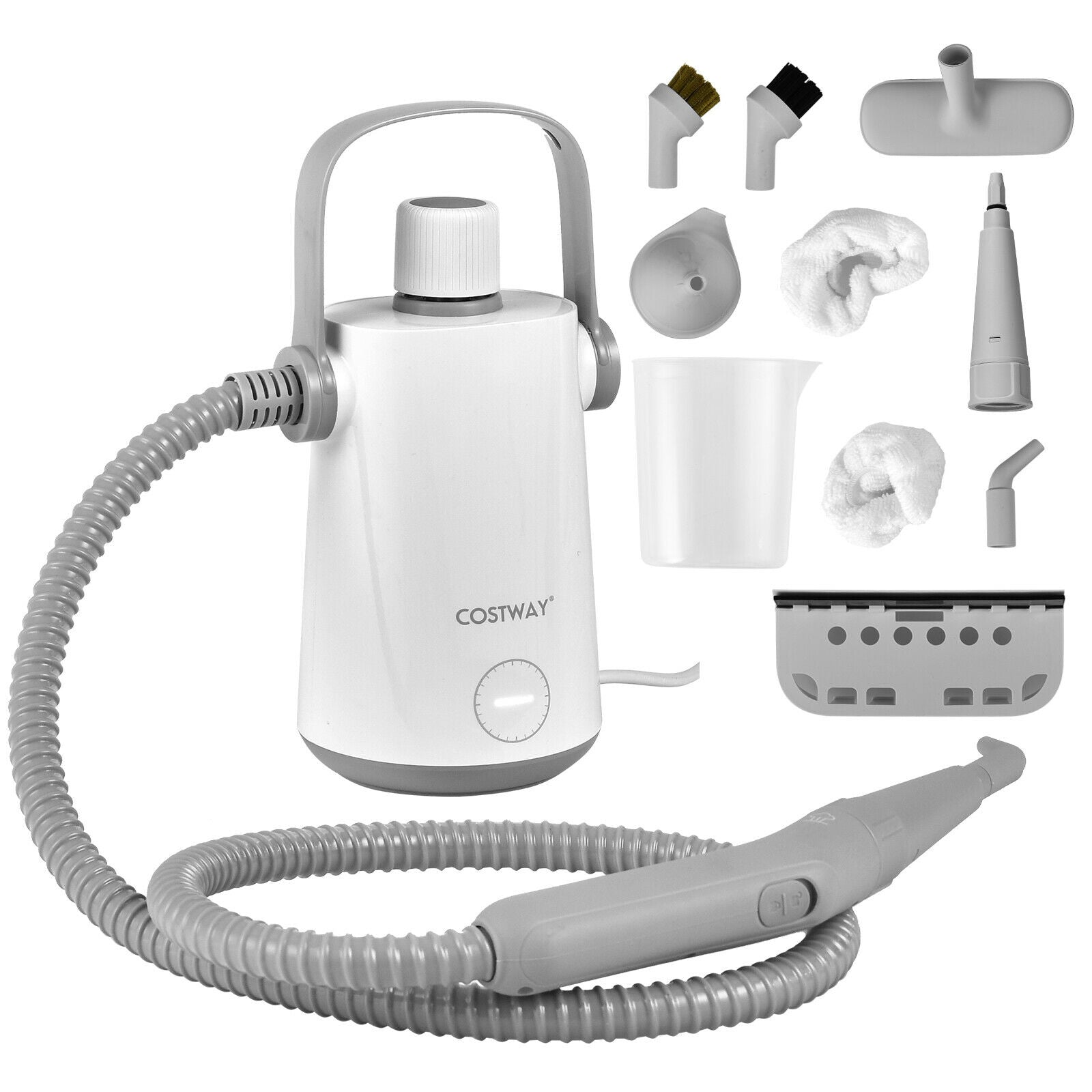 1000W Multifunction Portable Hand-held Steam Cleaner with 10 Accessories, Gray Vacuums & Cleaners at Gallery Canada
