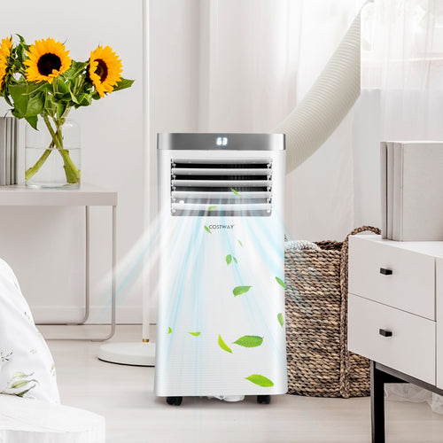 8000 BTU 3-in-1 Portable Air Conditioner with Remote Control, White