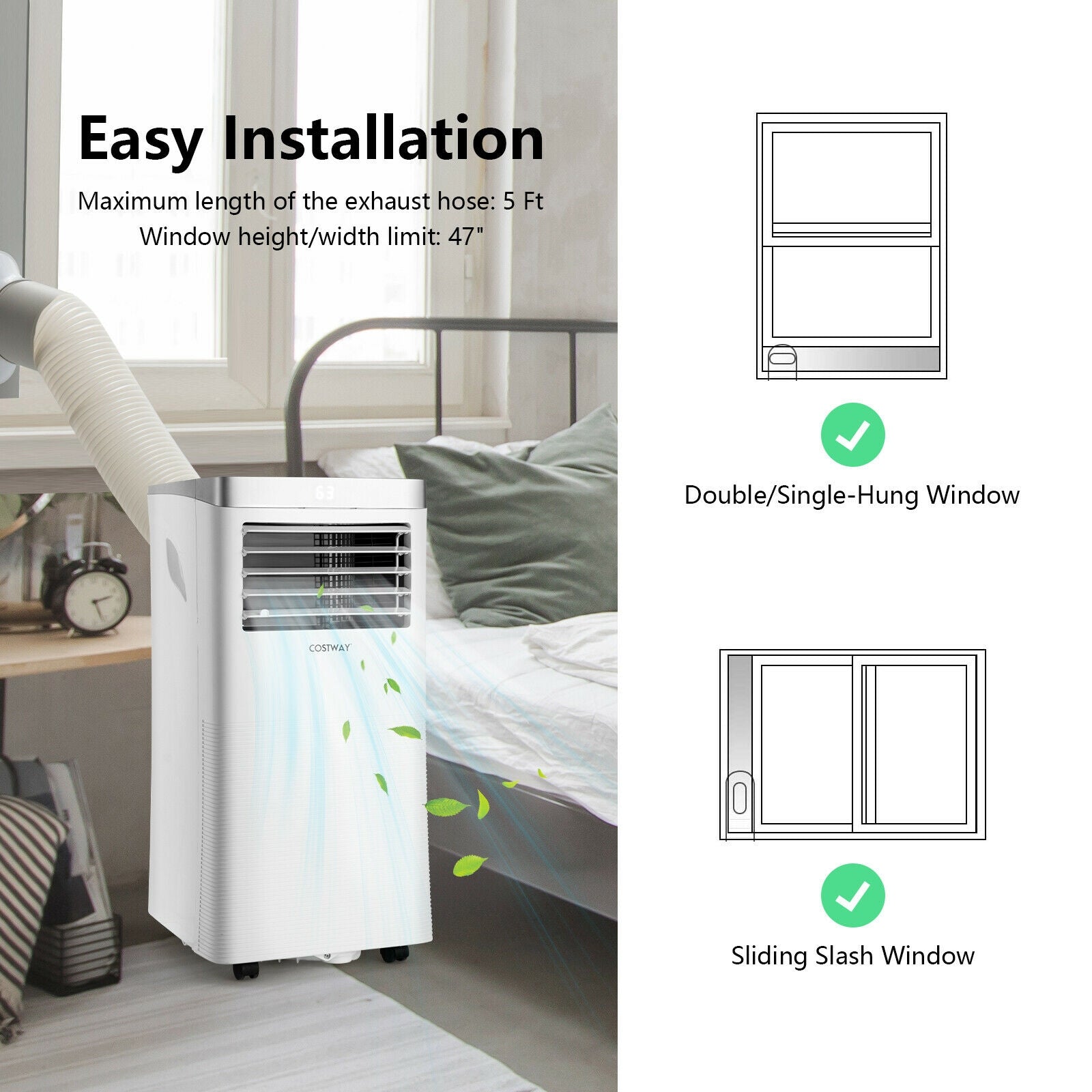 8000 BTU 3-in-1 Portable Air Conditioner with Remote Control, White Portable Air Conditioners at Gallery Canada