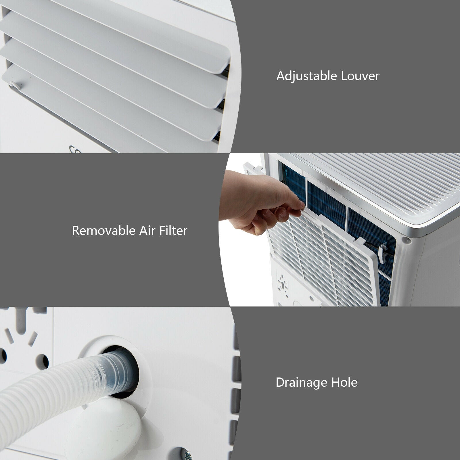 8000 BTU 3-in-1 Portable Air Conditioner with Remote Control, White Portable Air Conditioners at Gallery Canada