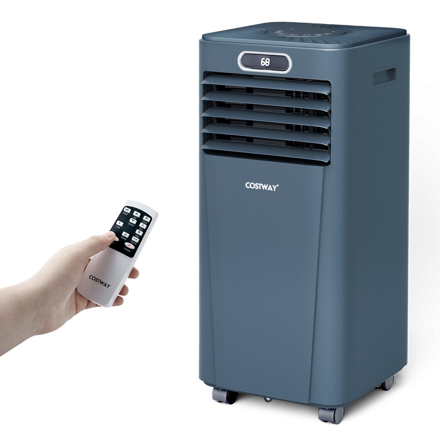 8000BTU 3-in-1 Portable Air Conditioner with Remote Control, Dark Blue Portable Air Conditioners   at Gallery Canada