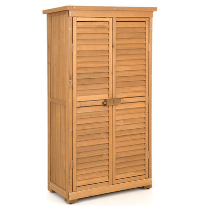 Outdoor Wooden Garden Tool Storage Cabinet, Natural Sheds & Outdoor Storage   at Gallery Canada