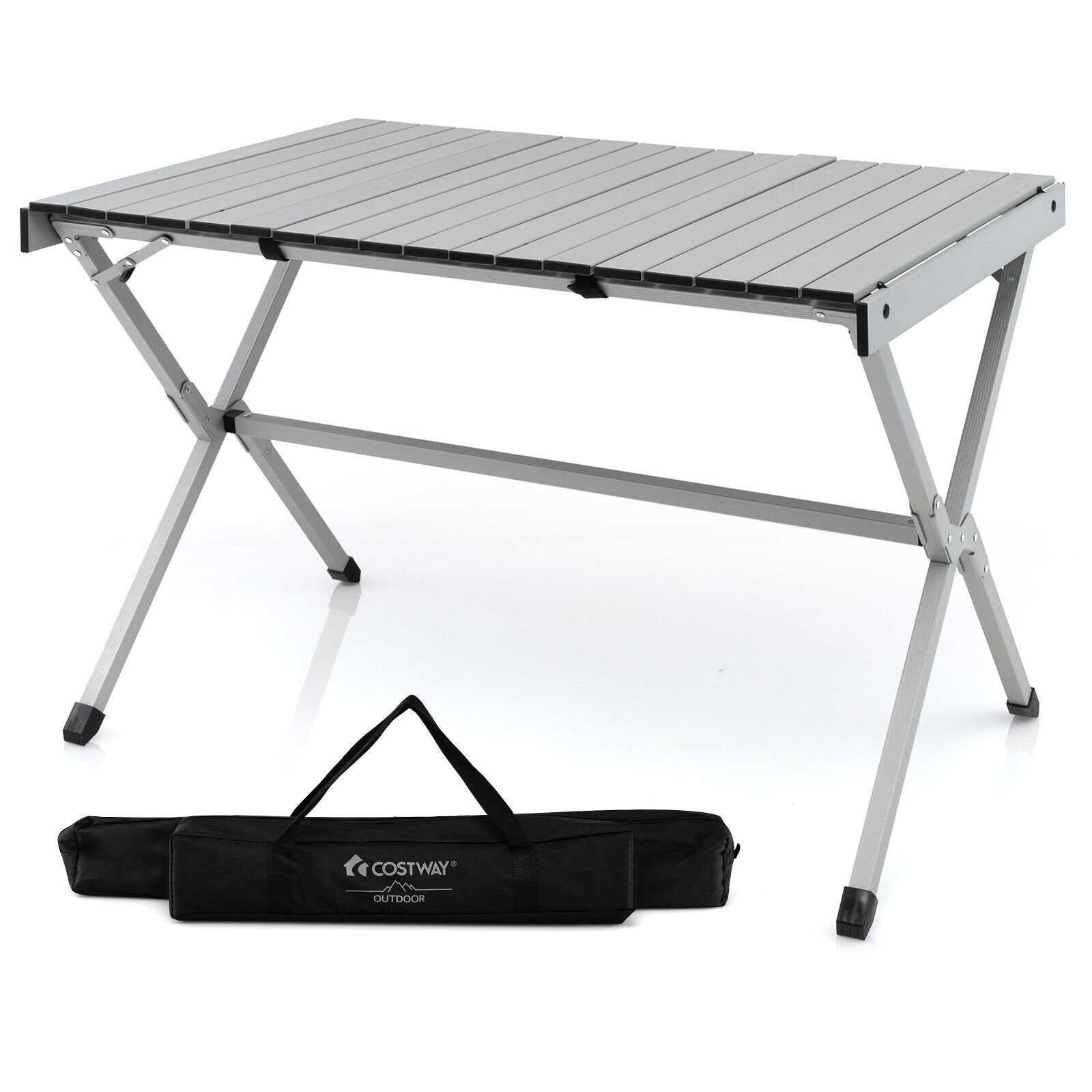 4-6 Person Portable Aluminum Camping Table with Carrying Bag, Gray Camping Furniture   at Gallery Canada