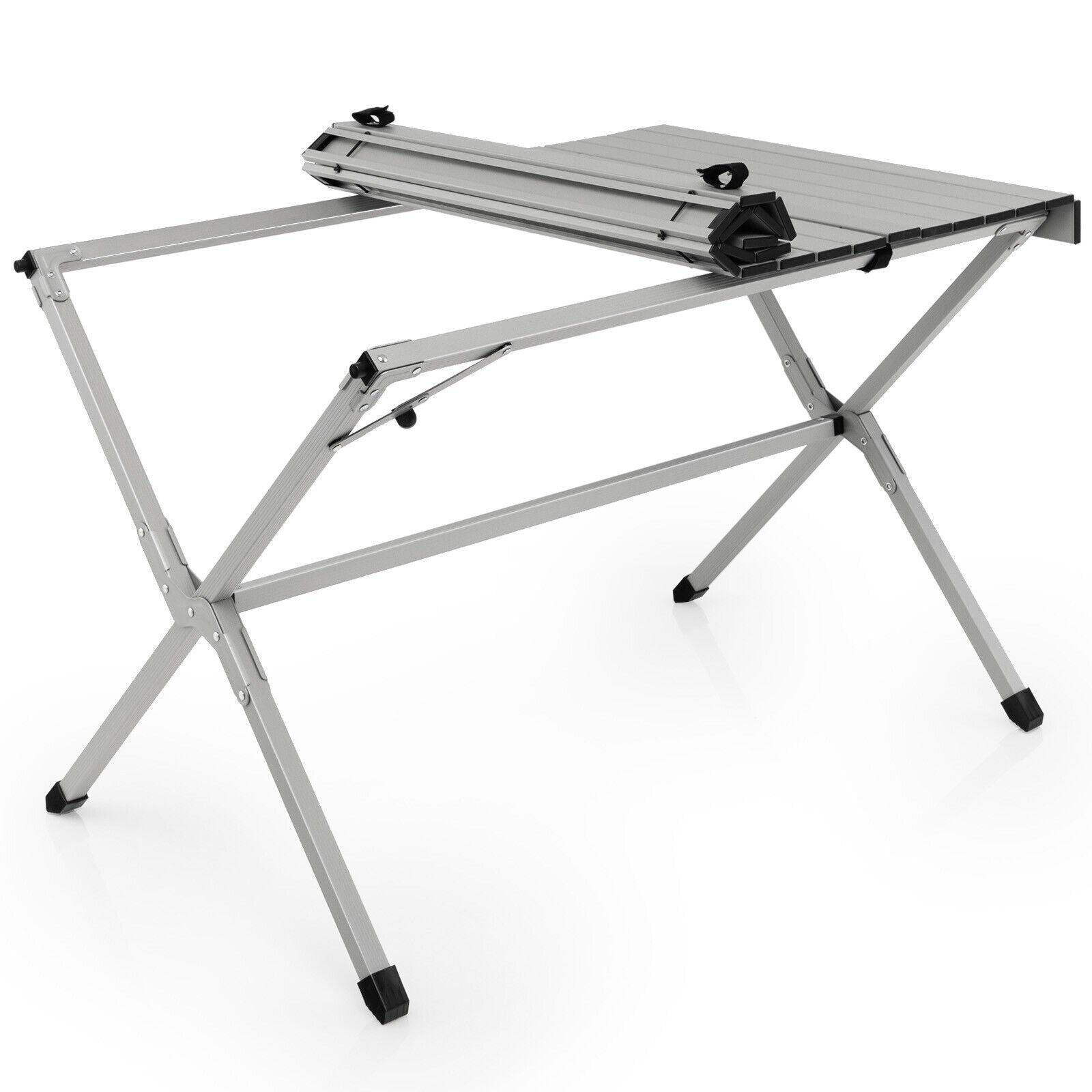 4-6 Person Portable Aluminum Camping Table with Carrying Bag, Gray Camping Furniture   at Gallery Canada