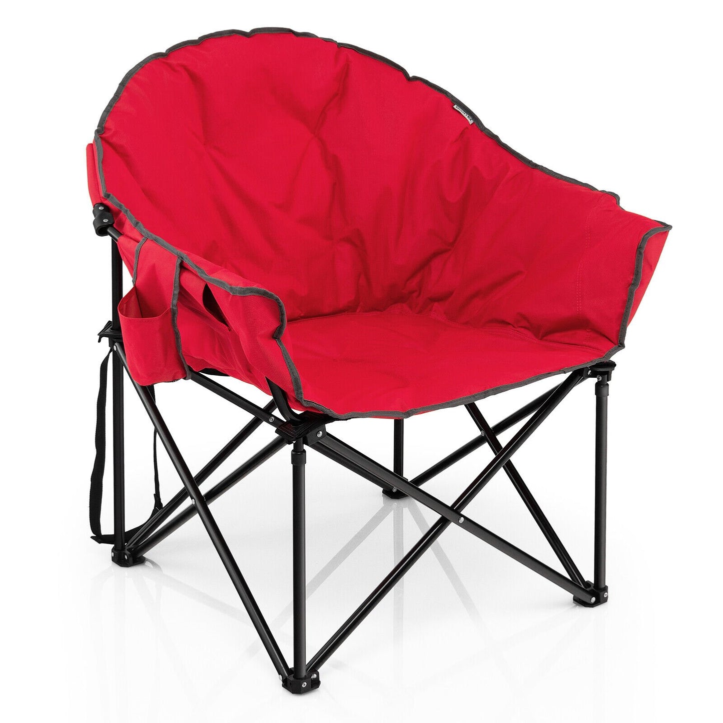 Folding Camping Moon Padded Chair with Carrying Bag, Red - Gallery Canada