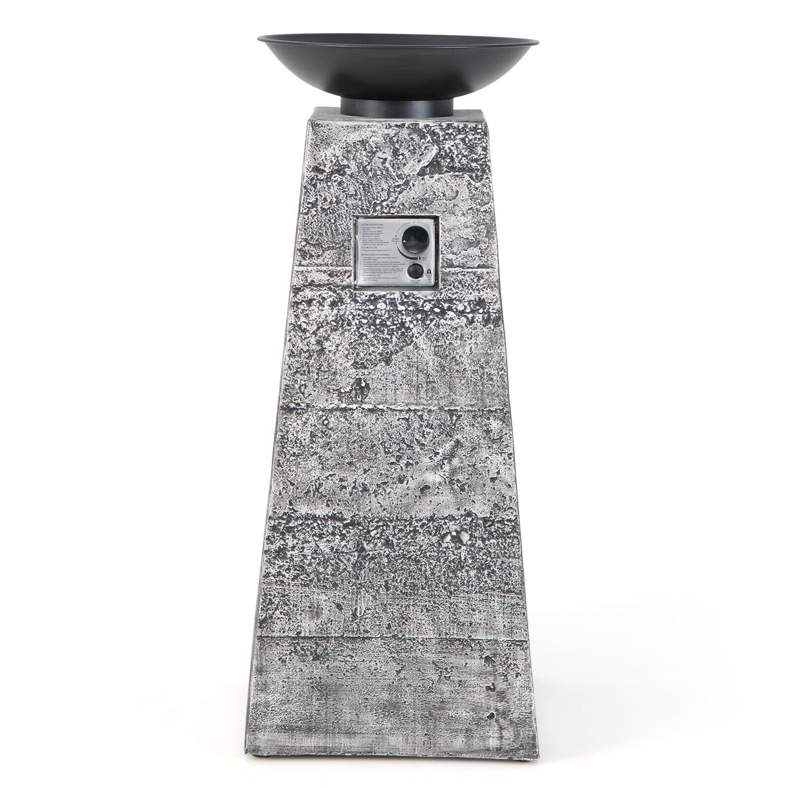 48 Inch Propane Fire Bowl Column with Lava Rocks and PVC Cover, Gray Fire Pits at Gallery Canada