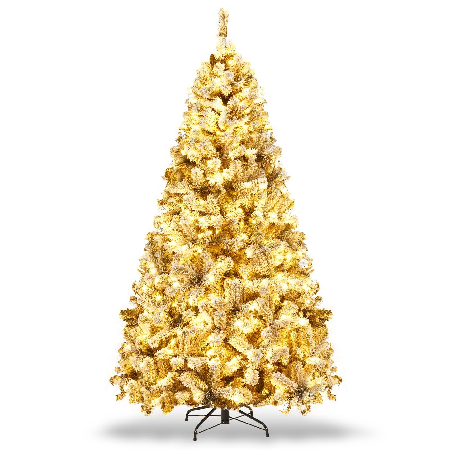 Pre-Lit Premium Snow Flocked Hinged Artificial Christmas Tree-6 ft, White Christmas Tree   at Gallery Canada