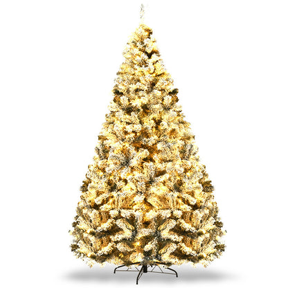 Pre-Lit Premium Snow Flocked Hinged Artificial Christmas Tree-9 ft, White Christmas Tree   at Gallery Canada