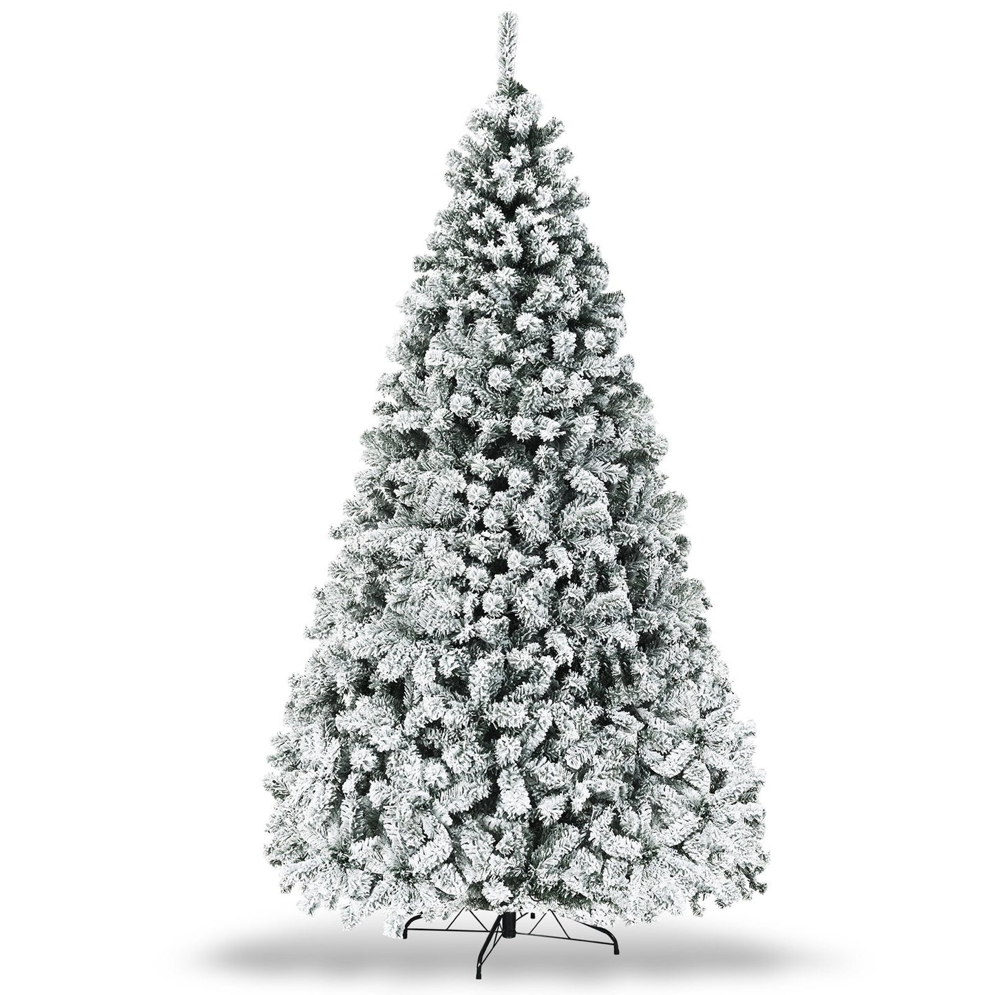 Pre-Lit Premium Snow Flocked Hinged Artificial Christmas Tree-9 ft, White Christmas Tree   at Gallery Canada