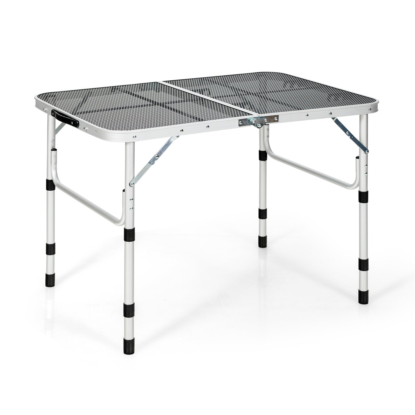 Folding Grill Table for Camping Lightweight Aluminum Metal Grill Stand Table, Silver Camping Furniture   at Gallery Canada