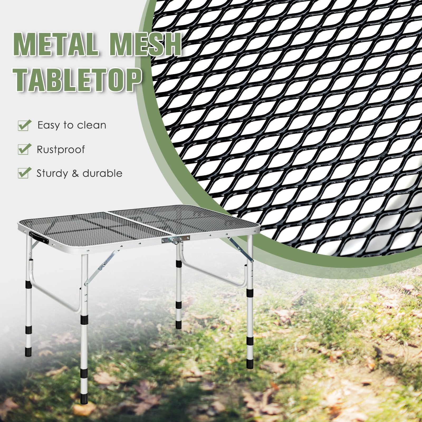 Folding Grill Table for Camping Lightweight Aluminum Metal Grill Stand Table, Silver Camping Furniture   at Gallery Canada