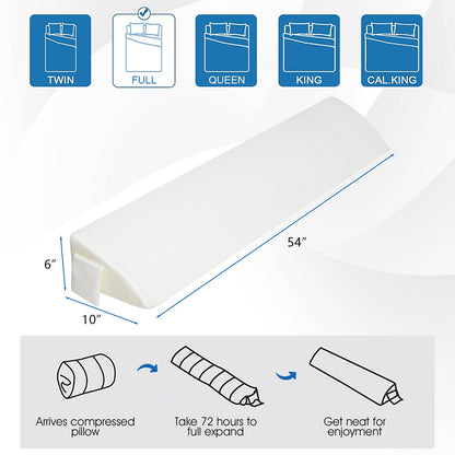 Full Size/Queen Size Bed Wedge Pillow Gap Filler with Side Pocket Bed-Full Size, White Bedding   at Gallery Canada