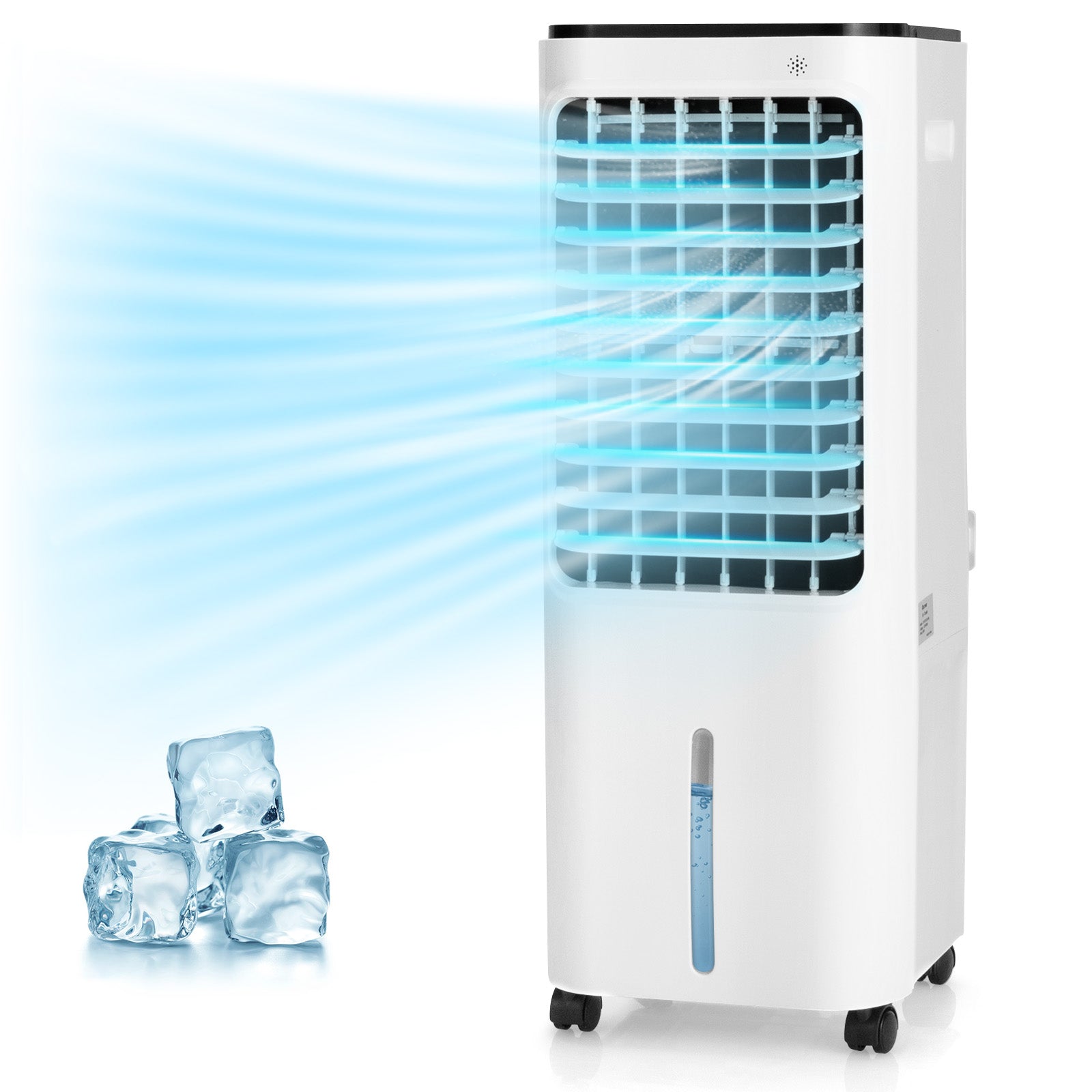 4-in-1 Evaporative Air Cooler with 12L Water Tank and 4 Ice Boxes, White Air Coolers at Gallery Canada
