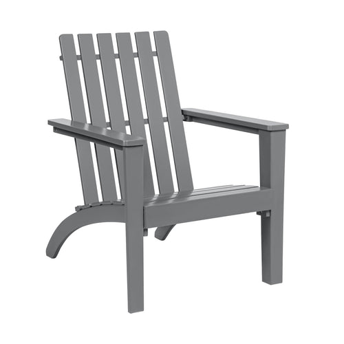 Outdoor Durable Patio Acacia Wood Adirondack Lounge Armchair, Gray