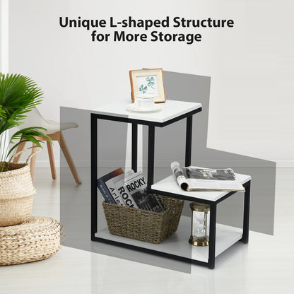 3-Tier Sofa Side Table Night Stand, White End & Side Tables   at Gallery Canada