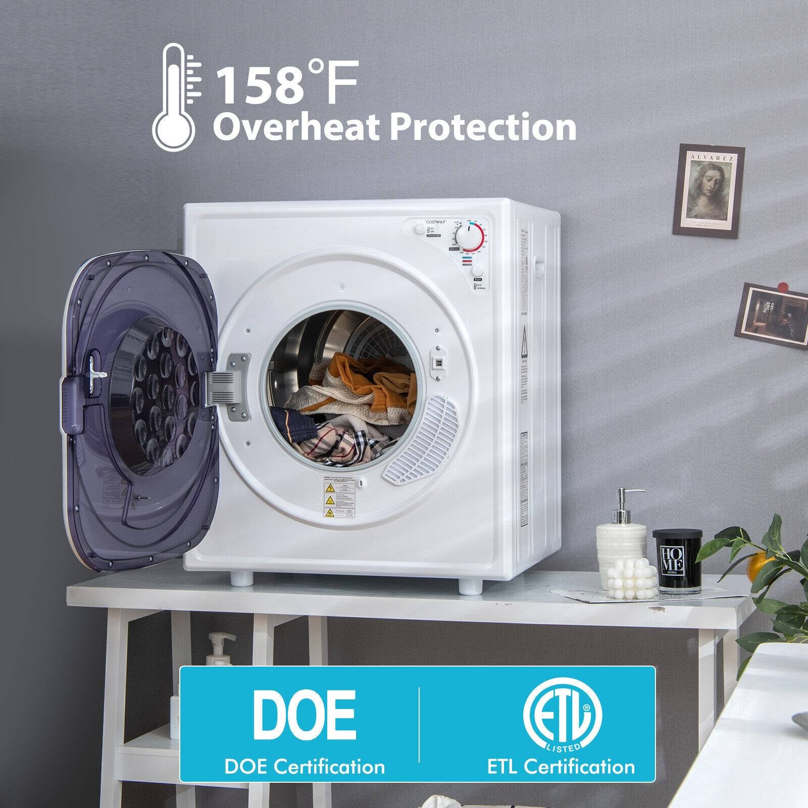 1500W Compact Laundry Dryer with Touch Panel, White Dryers at Gallery Canada