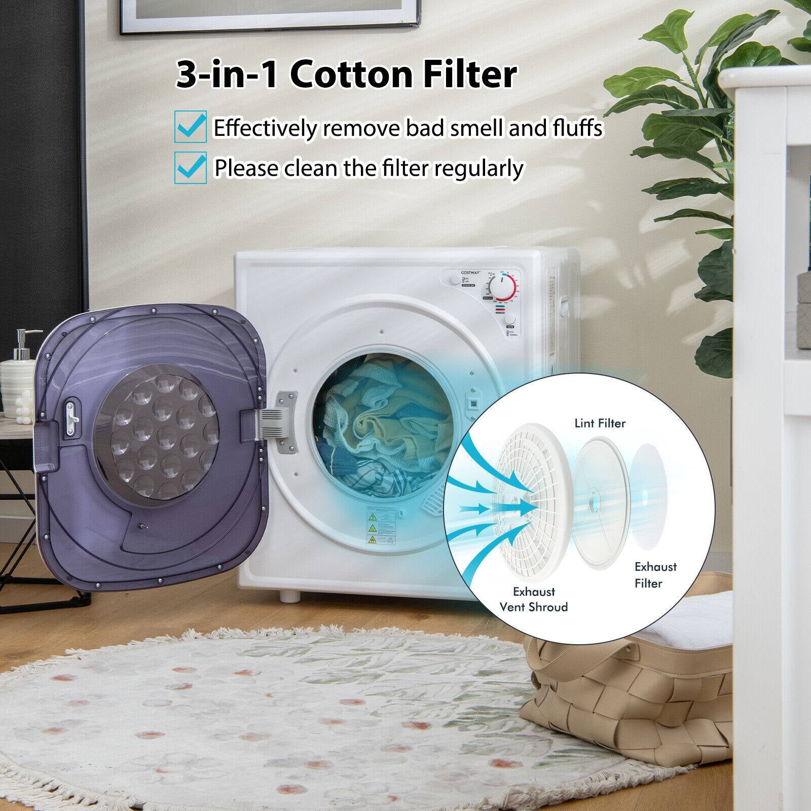 1500W Compact Laundry Dryer with Touch Panel, White Dryers at Gallery Canada