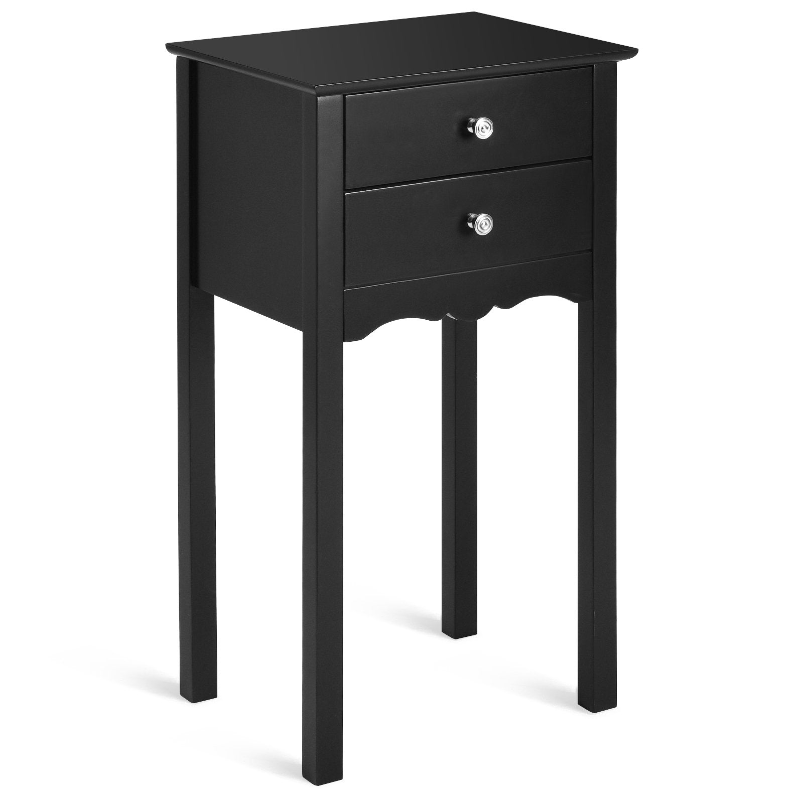 Vintage Side End Table with 2 Storage Drawers, Black End & Side Tables   at Gallery Canada