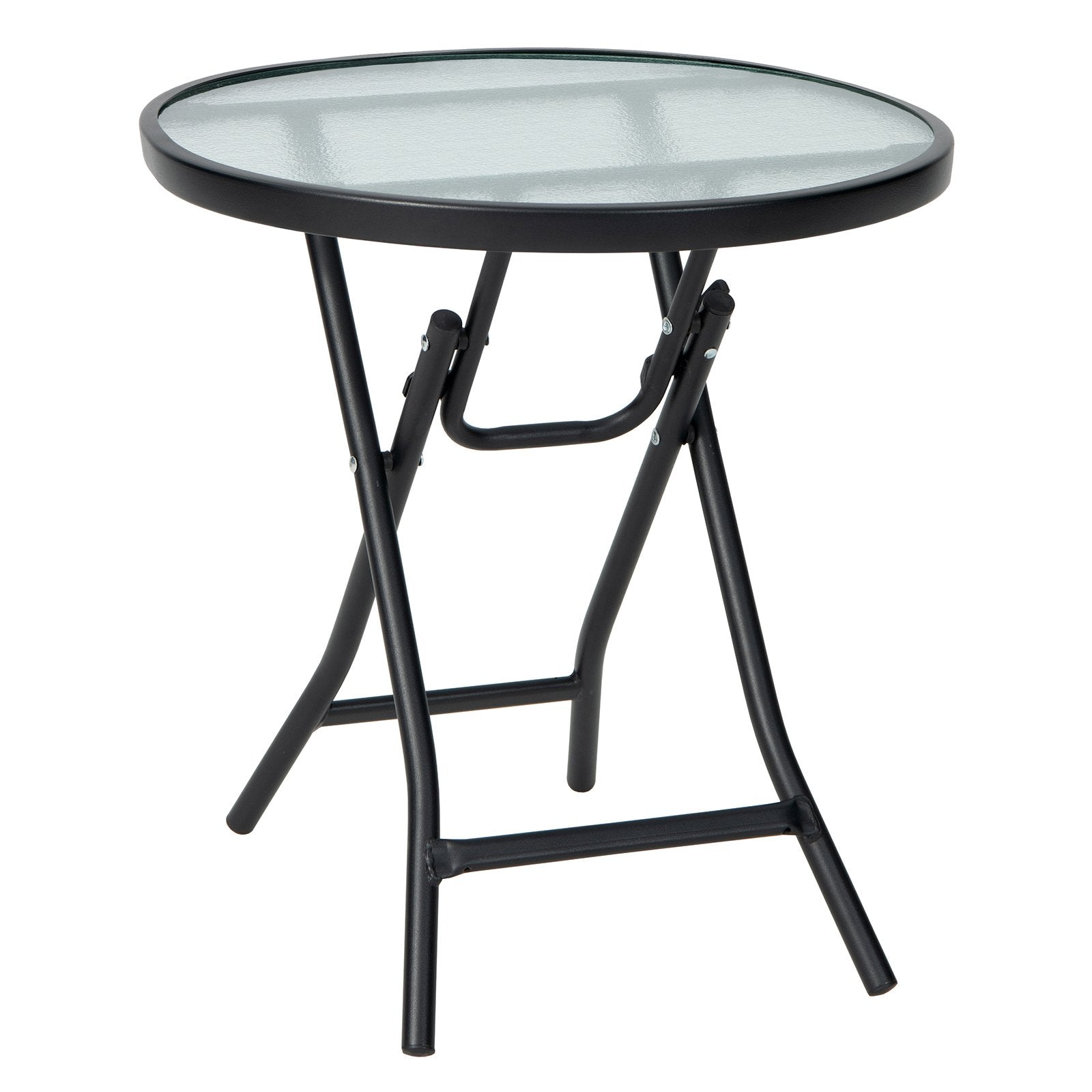 Patio Side Table with Tempered Glass Tabletop, Black Patio Coffee Tables   at Gallery Canada