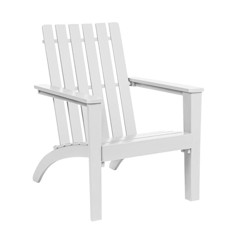 Outdoor Durable Patio Acacia Wood Adirondack Lounge Armchair, White