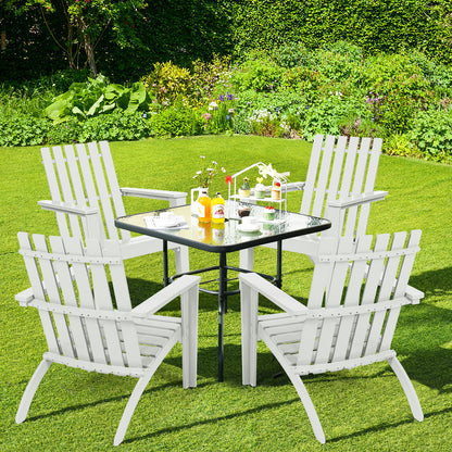 Outdoor Durable Patio Acacia Wood Adirondack Lounge Armchair, White Adirondack Chairs   at Gallery Canada