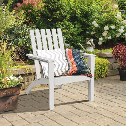 Outdoor Durable Patio Acacia Wood Adirondack Lounge Armchair, White Adirondack Chairs   at Gallery Canada