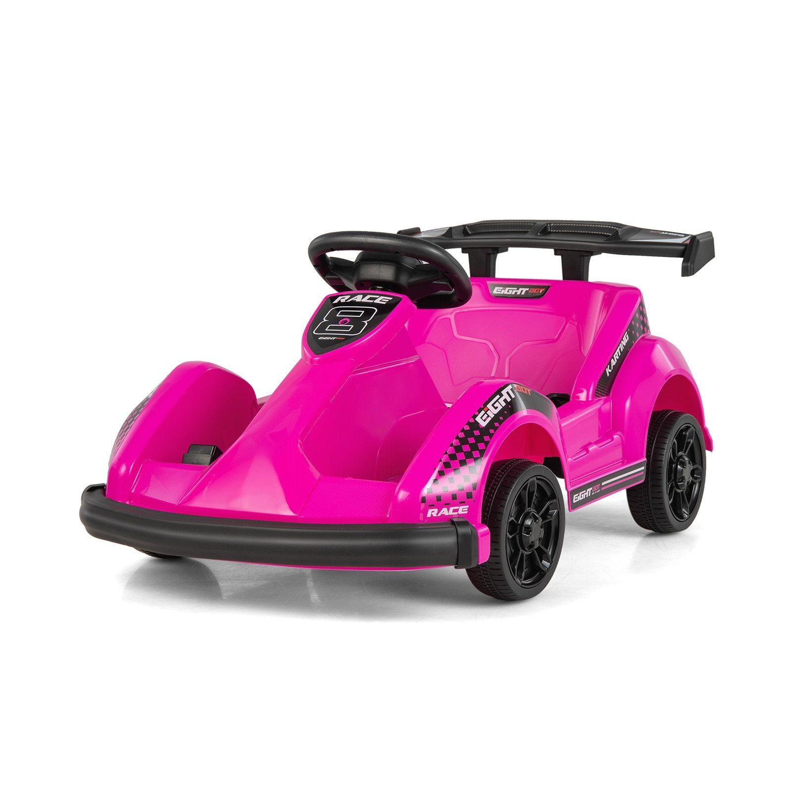 Kids 6V Ride On Go Cart with Remote Control and Safety Belt, Pink Powered Ride On Toys Pink at Gallery Canada