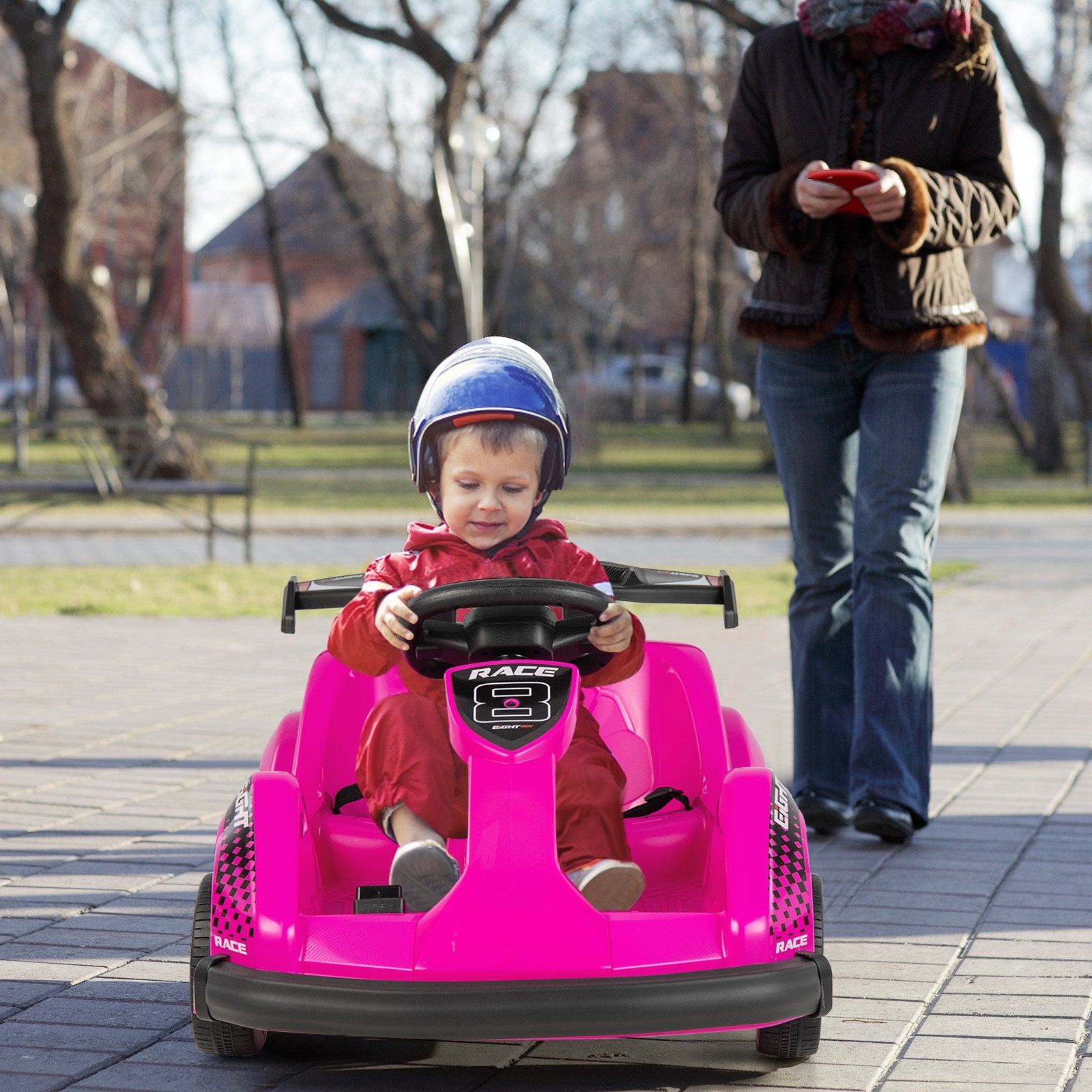 6V Kids Ride On Go Cart with Remote Control and Safety Belt, Pink Powered Ride On Toys   at Gallery Canada