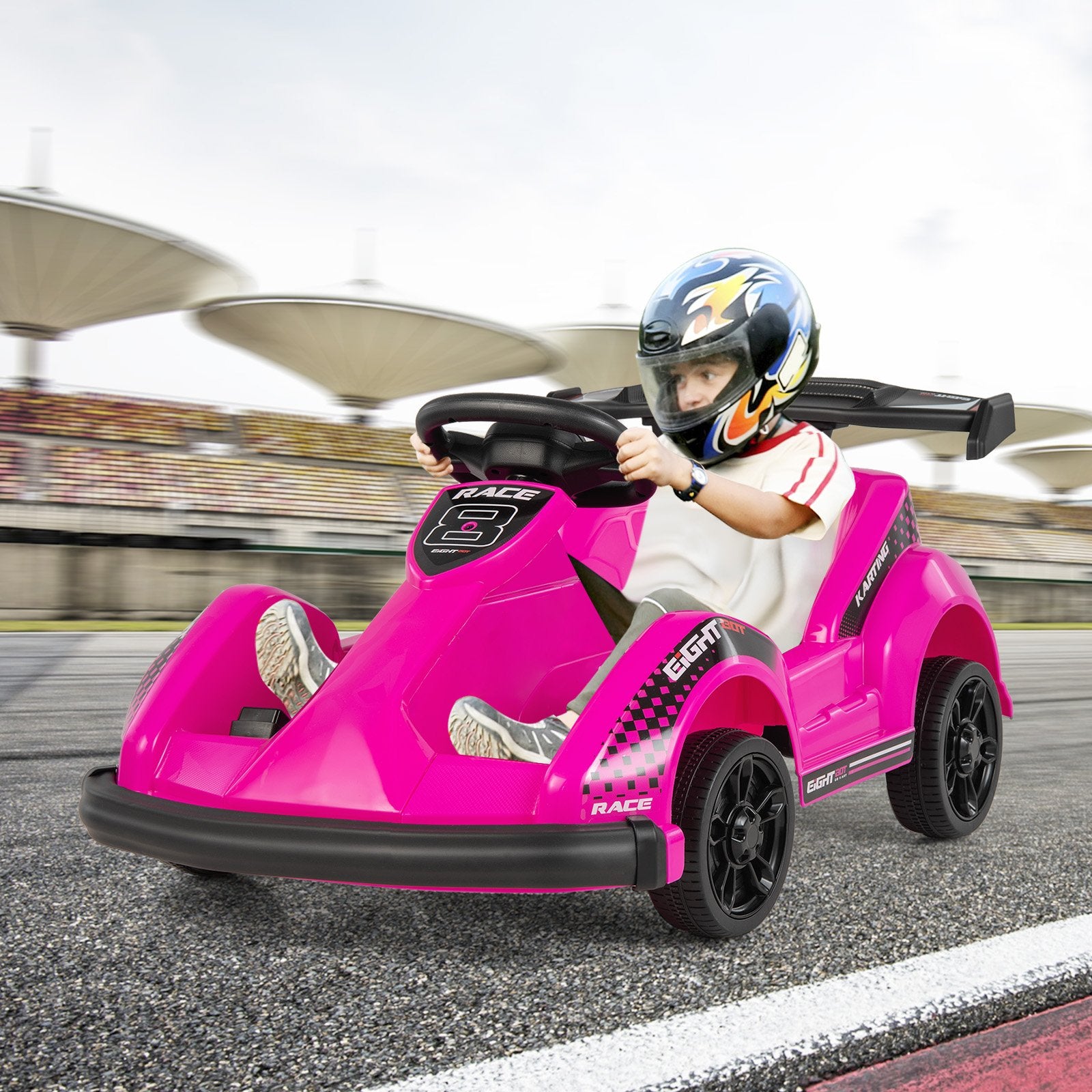 6V Kids Ride On Go Cart with Remote Control and Safety Belt, Pink Powered Ride On Toys   at Gallery Canada