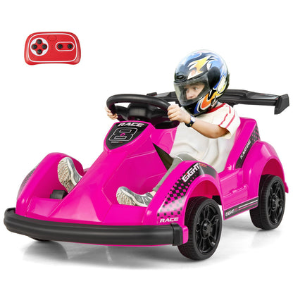 6V Kids Ride On Go Cart with Remote Control and Safety Belt, Pink Powered Ride On Toys   at Gallery Canada