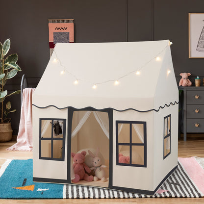 Toddler Large Playhouse with Star String Lights, Beige Play Tents & Playhouse   at Gallery Canada