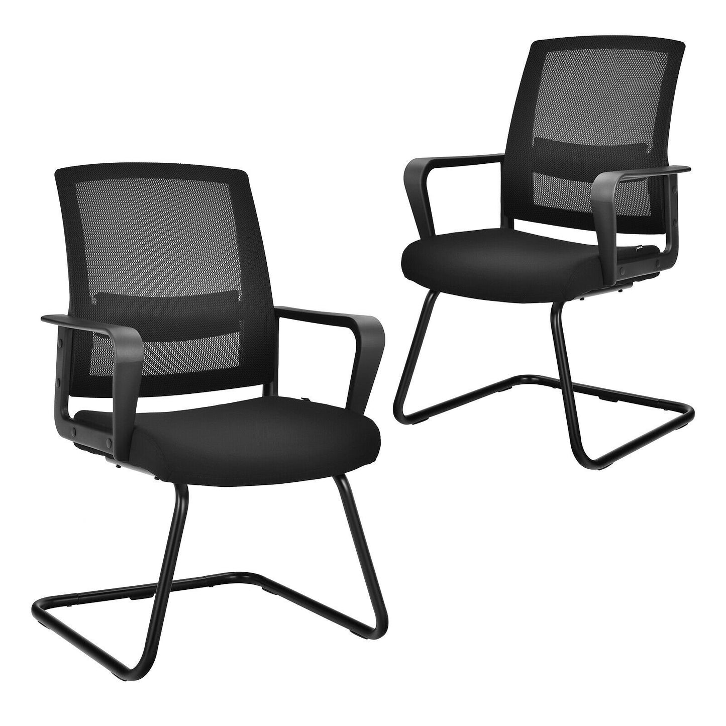 Set of 2 Conference Chairs with Lumbar Support, Black Conference Chairs   at Gallery Canada