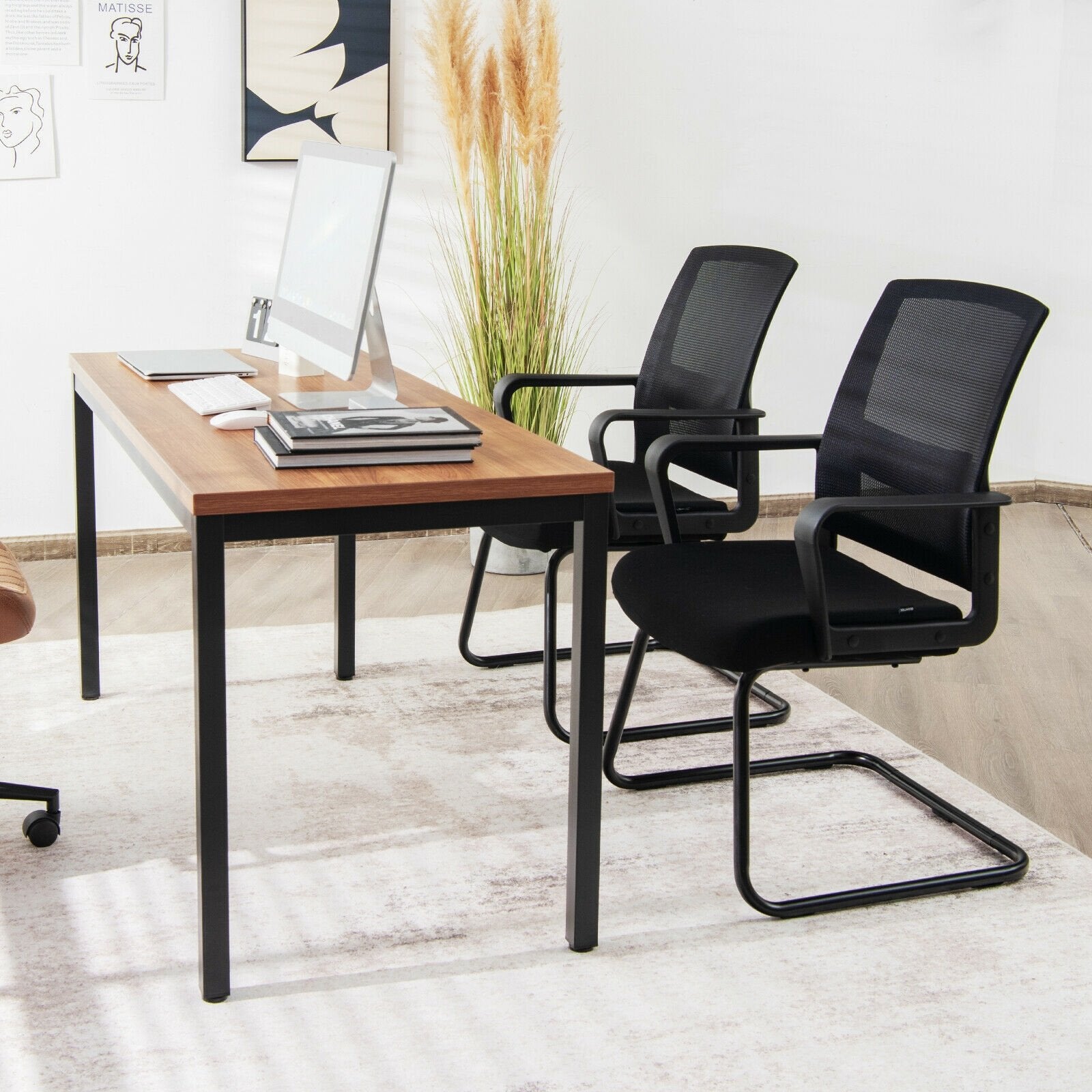 Set of 2 Conference Chairs with Lumbar Support, Black Conference Chairs   at Gallery Canada