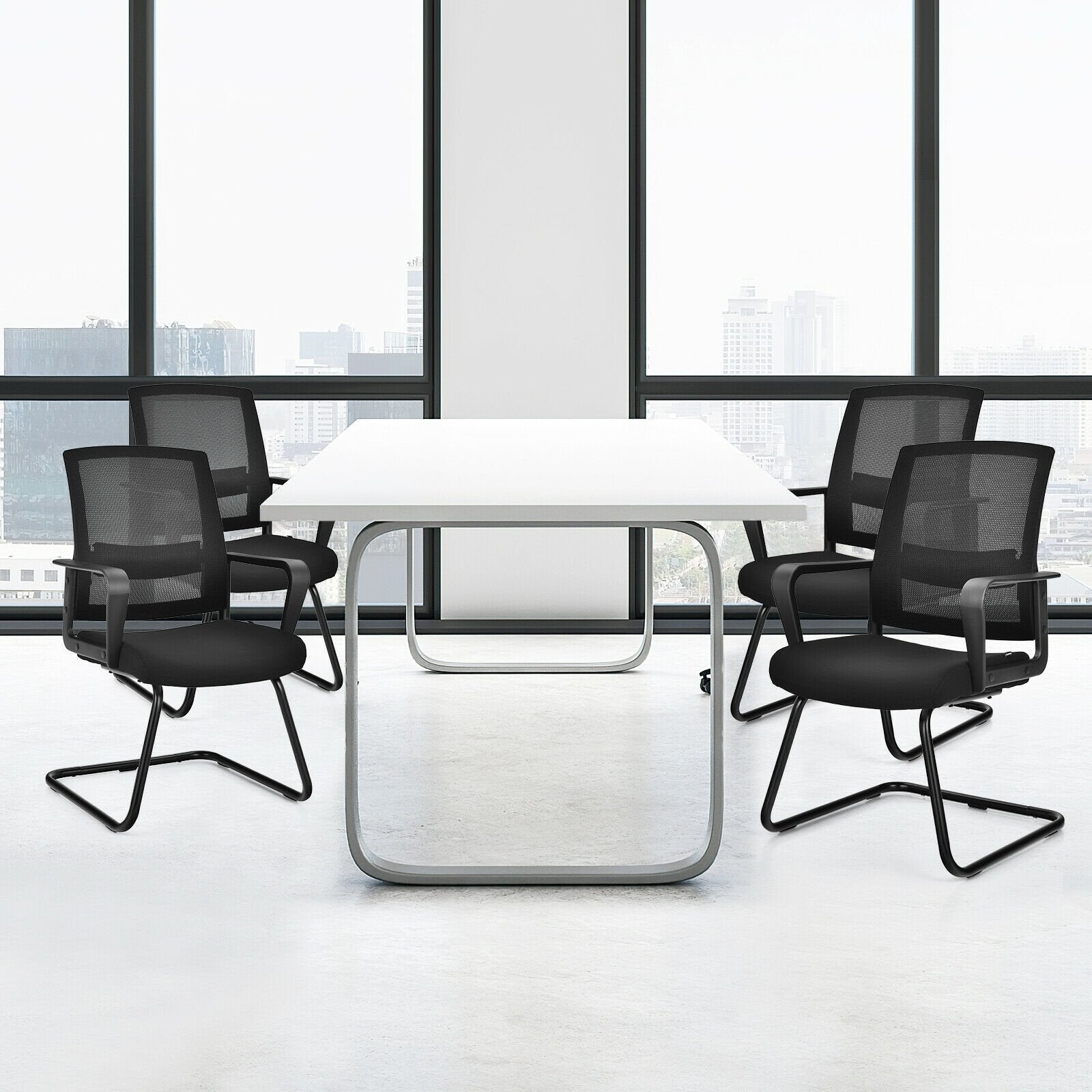 Set of 2 Conference Chairs with Lumbar Support, Black Conference Chairs   at Gallery Canada