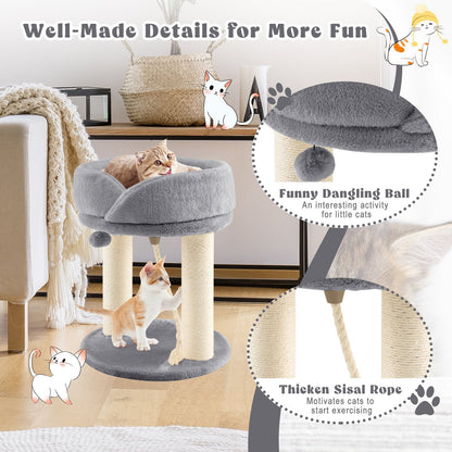 Cat Climbing Tree with Plush Perchs and Scratching Post, Gray - Gallery Canada