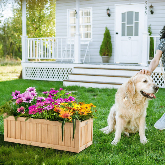 Folding Wooden Raised Garden Bed with Removable Bottom for Herbs Fruits Flowers, Natural - Gallery Canada