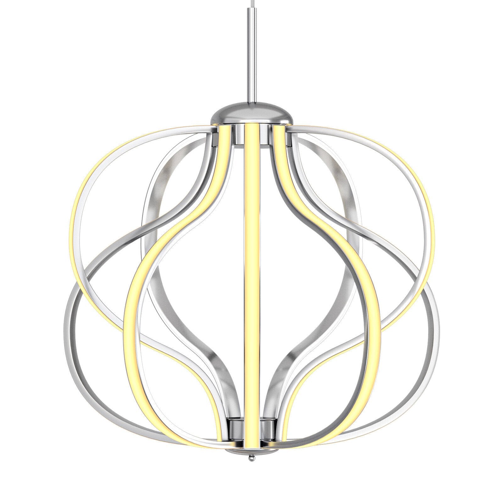 Modern Dimmable Warm White LED Chandelier, Silver Ceiling Lights   at Gallery Canada