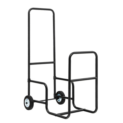 Firewood Log Cart Carrier with Anti-Slip and Wear-Resistant Wheels, Black Log Storage   at Gallery Canada