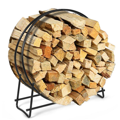 40-inch Tubular Steel Firewood Storage Rack, Black Log Storage   at Gallery Canada