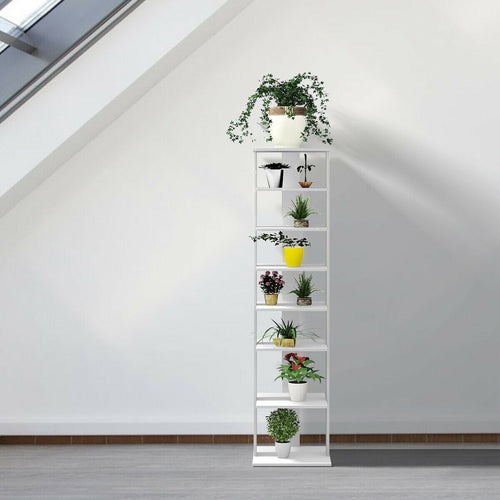 Wooden Shoes Storage Stand 7 Tiers Shoe Rack Organizer Multi-shoe Rack Shoebox, White