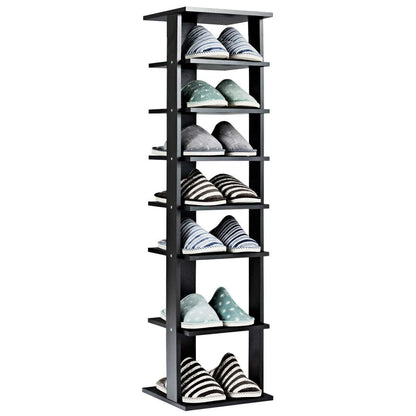 7-Tier Shoe Rack Practical Free Standing Shelves Storage Shelves, Black Shoe Racks & Storage Benches   at Gallery Canada