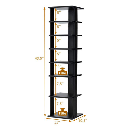 7-Tier Shoe Rack Practical Free Standing Shelves Storage Shelves, Black Shoe Racks & Storage Benches   at Gallery Canada